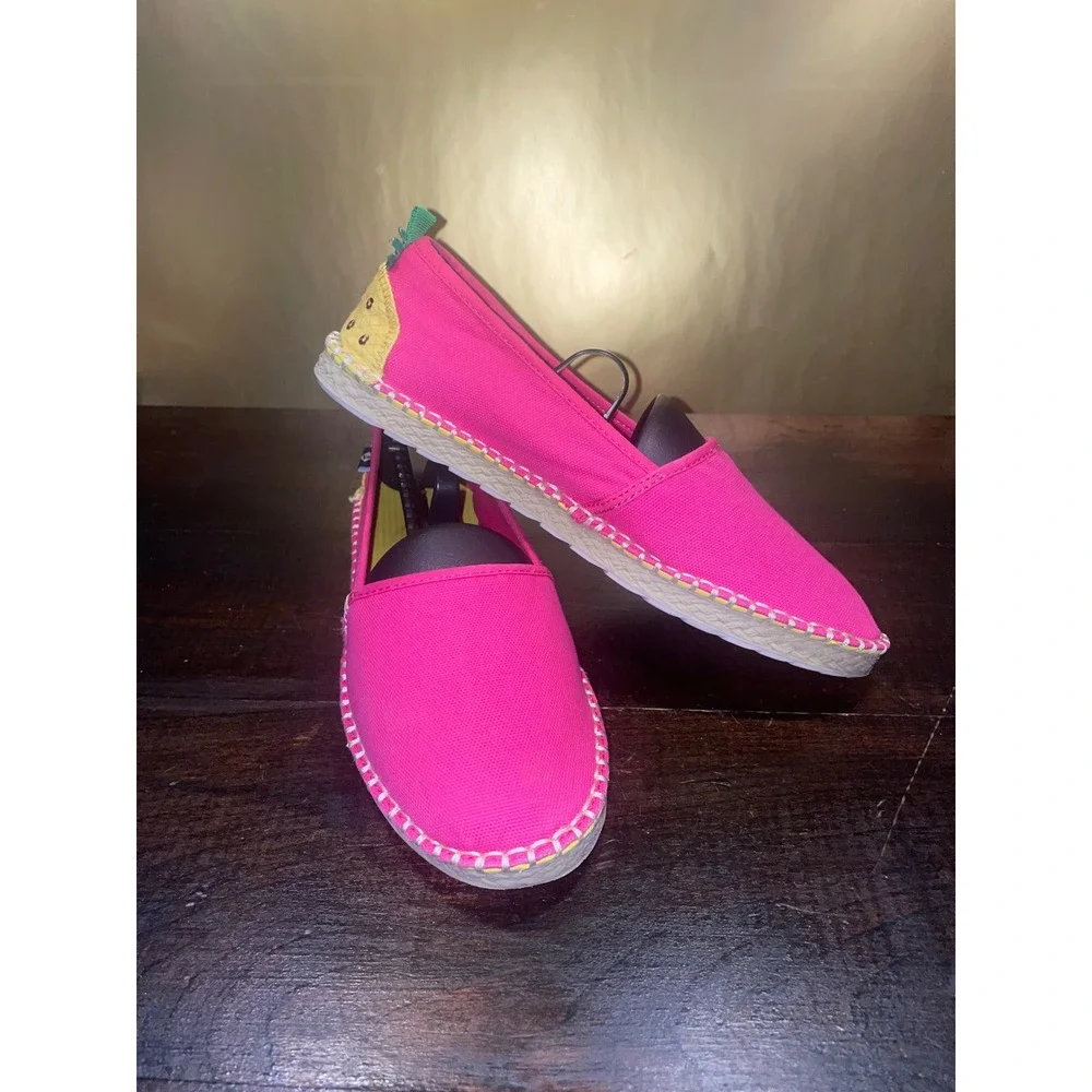 Sperry Top‎ Sider SkySail Espadrille Flats Pink Pineapple Sequins Women US 5M